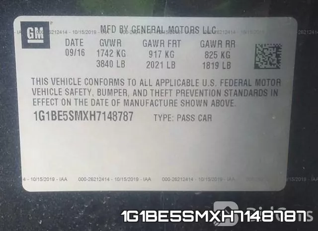 1G1BE5SMXH7148787 фото 10