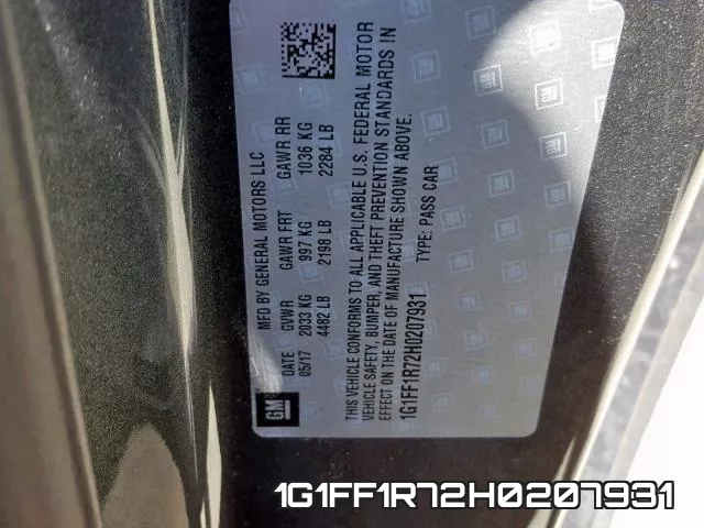 1G1FF1R72H0207931 фото 2