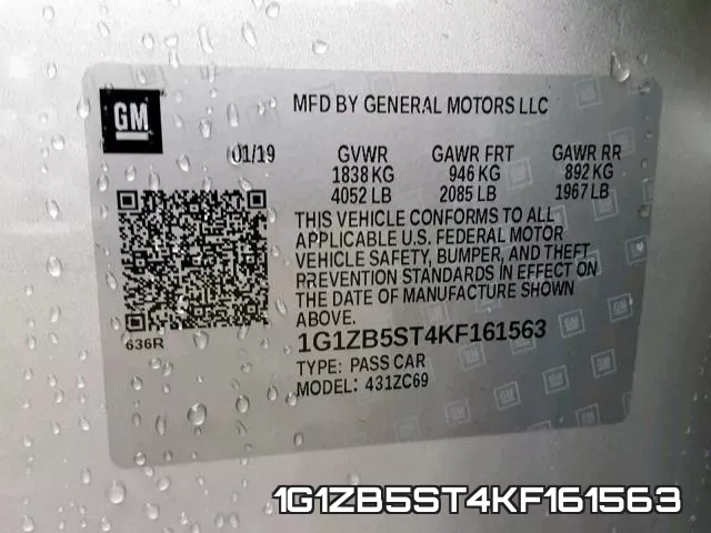 1G1ZB5ST4KF161563 фото 2