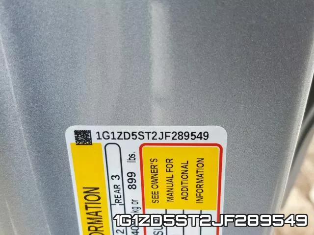 1G1ZD5ST2JF289549 фото 2