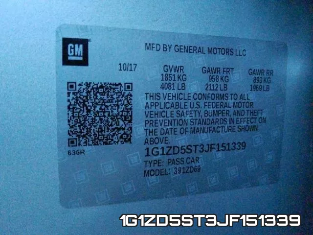 1G1ZD5ST3JF151339 фото 2