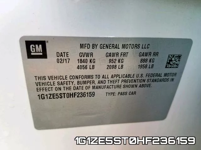 1G1ZE5ST0HF236159 фото 2