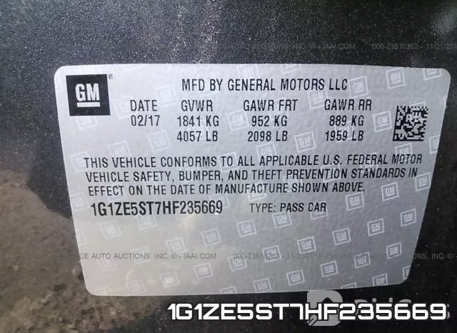 1G1ZE5ST7HF235669 фото 9