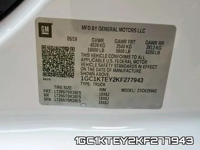 1GC1KTEY2KF277943 фото 2