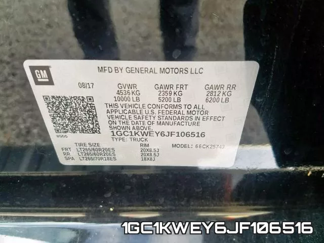 1GC1KWEY6JF106516 фото 2