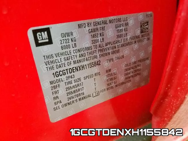 1GCGTDENXH1155842 фото 2