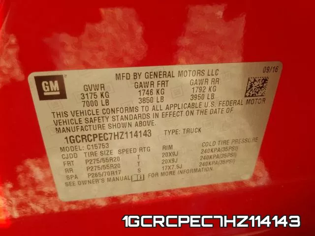 1GCRCPEC7HZ114143 фото 2