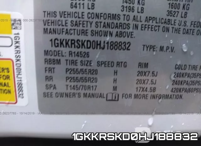 1GKKRSKD0HJ188832 фото 10
