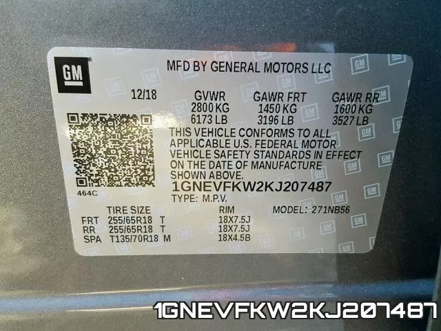 1GNEVFKW2KJ207487 фото 2