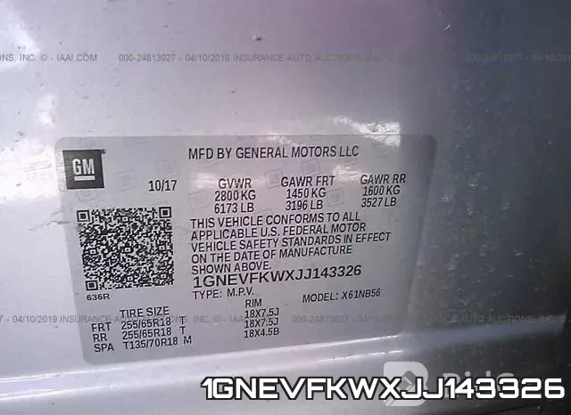 1GNEVFKWXJJ143326 фото 10