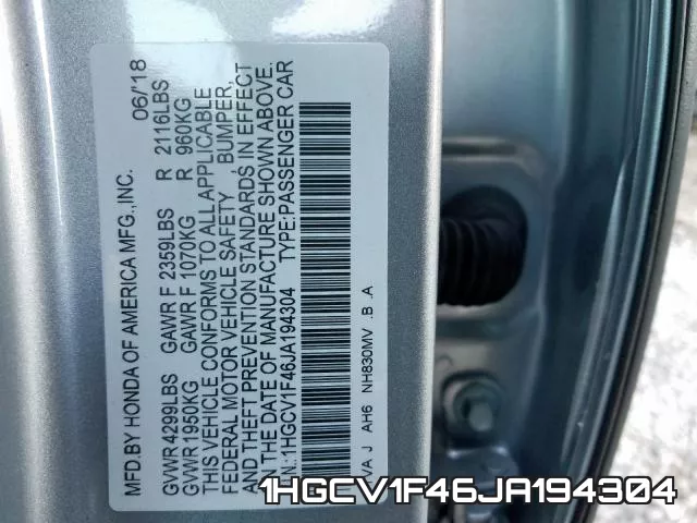 1HGCV1F46JA194304 фото 2