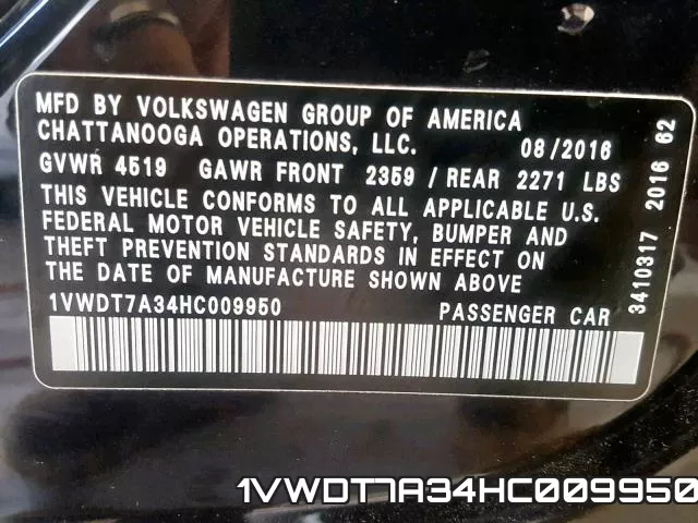 1VWDT7A34HC009950 фото 2