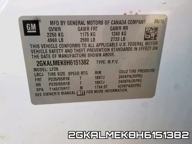 2GKALMEK8H6151382 фото 2