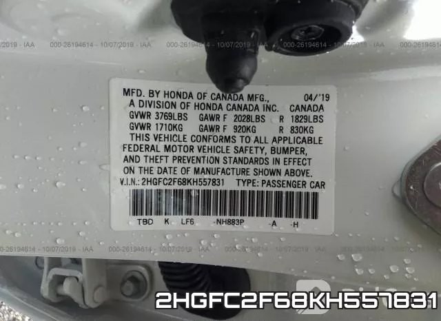 2HGFC2F68KH557831 фото 10