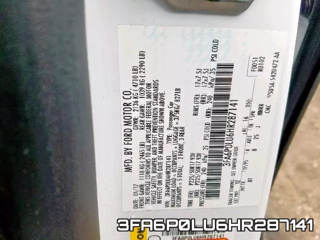 3FA6P0LU6HR287141 фото 2