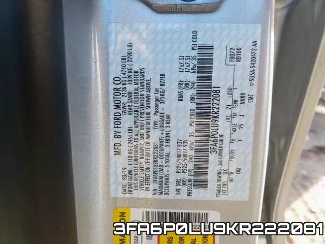 3FA6P0LU9KR222081 фото 2