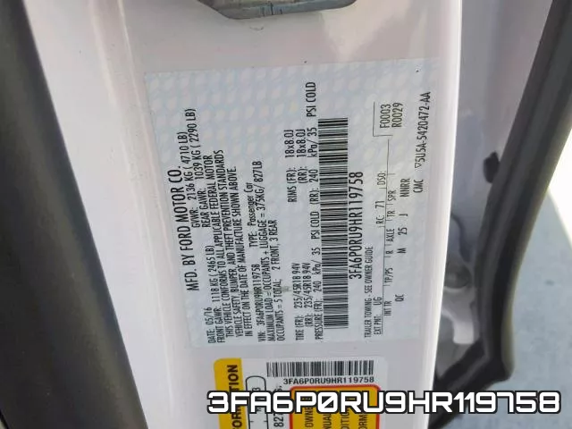 3FA6P0RU9HR119758 фото 2