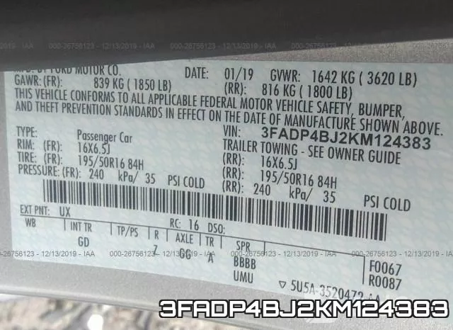 3FADP4BJ2KM124383 фото 9