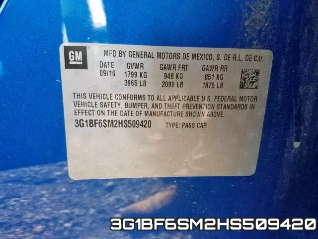 3G1BF6SM2HS509420 фото 2