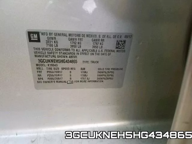 3GCUKNEH5HG434865 фото 2