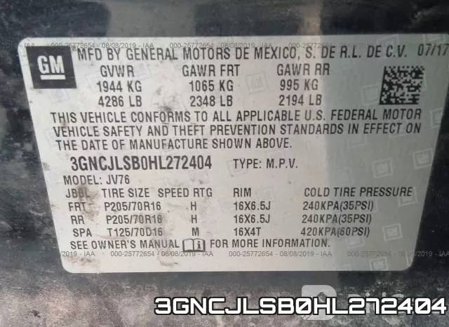 3GNCJLSB0HL272404 фото 9