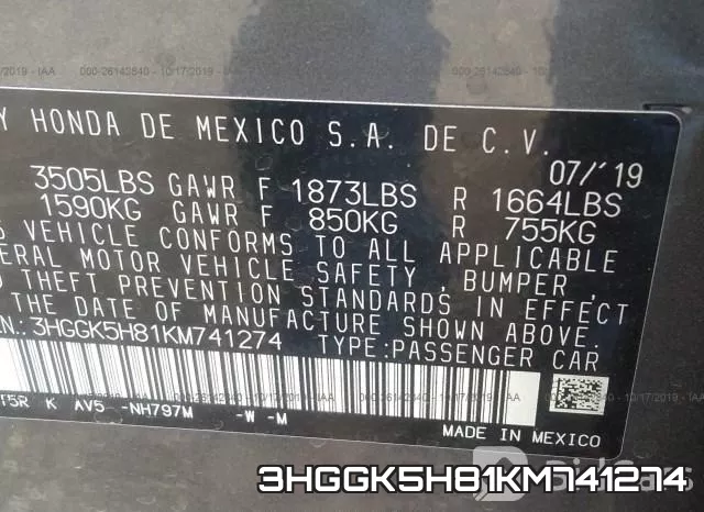3HGGK5H81KM741274 фото 10