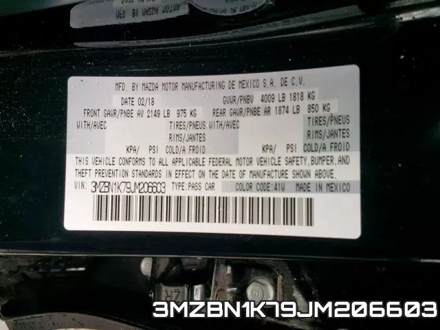 3MZBN1K79JM206603 фото 2