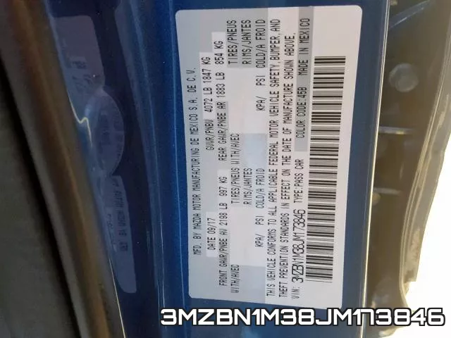 3MZBN1M38JM173846 фото 2