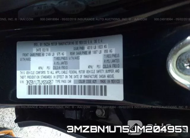 3MZBN1U75JM204957 фото 10