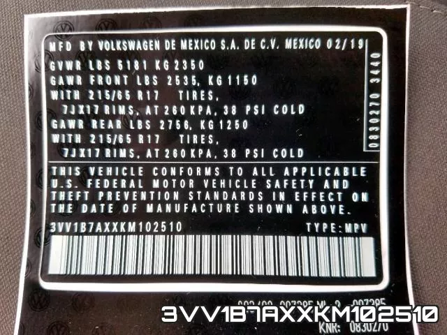 3VV1B7AXXKM102510 фото 2