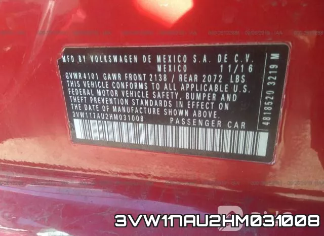 3VW117AU2HM031008 фото 10