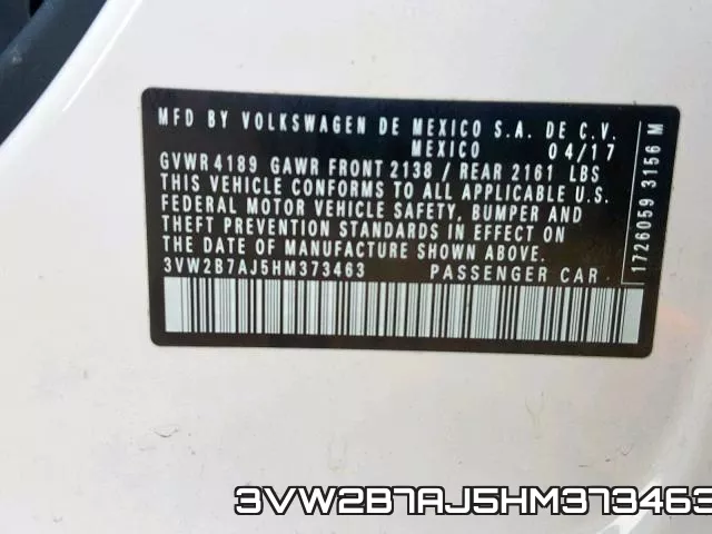 3VW2B7AJ5HM373463 фото 2