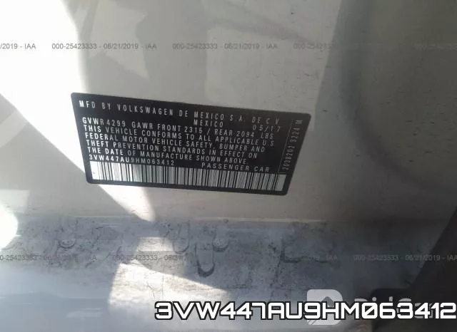3VW447AU9HM063412 фото 10