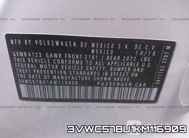 3VWC57BU1KM116909 фото 10