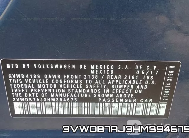 3VWDB7AJ3HM394675 фото 6