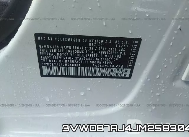 3VWDB7AJ4JM258304 фото 10