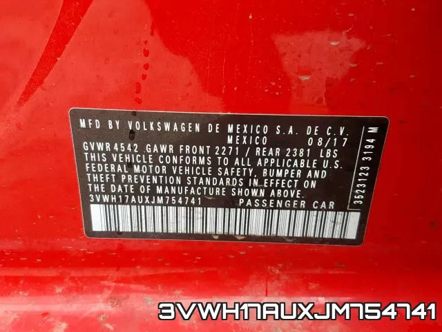 3VWH17AUXJM754741 фото 2