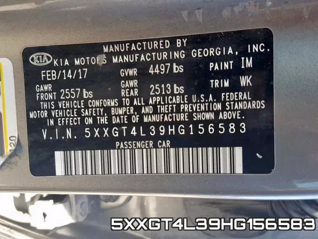 5XXGT4L39HG156583 фото 2