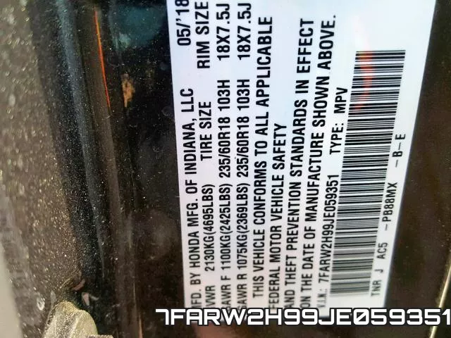 7FARW2H99JE059351 фото 2