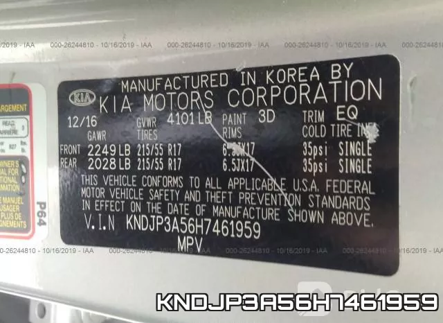 KNDJP3A56H7461959 фото 8
