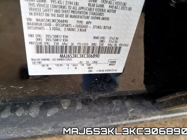 MAJ6S3KL3KC306890 фото 2
