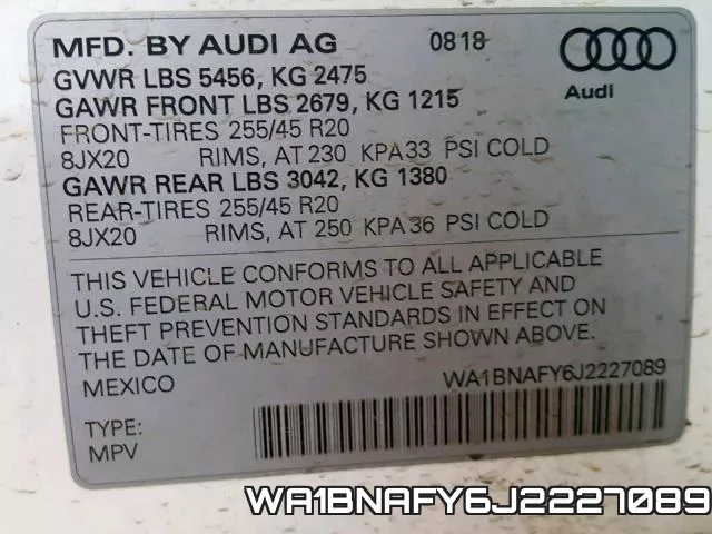 WA1BNAFY6J2227089 фото 2