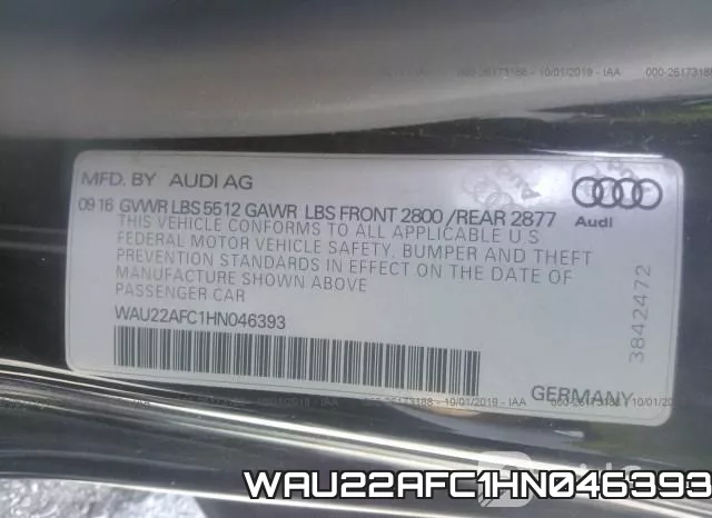 WAU22AFC1HN046393 фото 10
