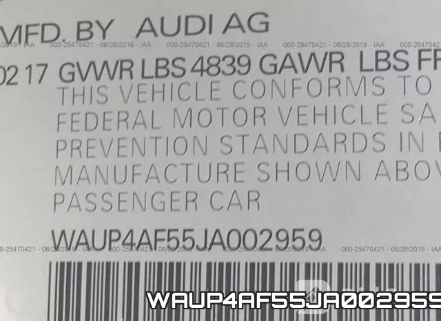 WAUP4AF55JA002959 фото 10