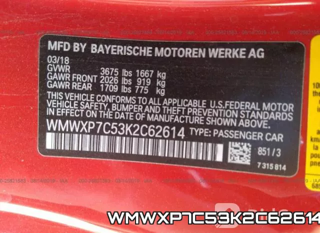 WMWXP7C53K2C62614 фото 6
