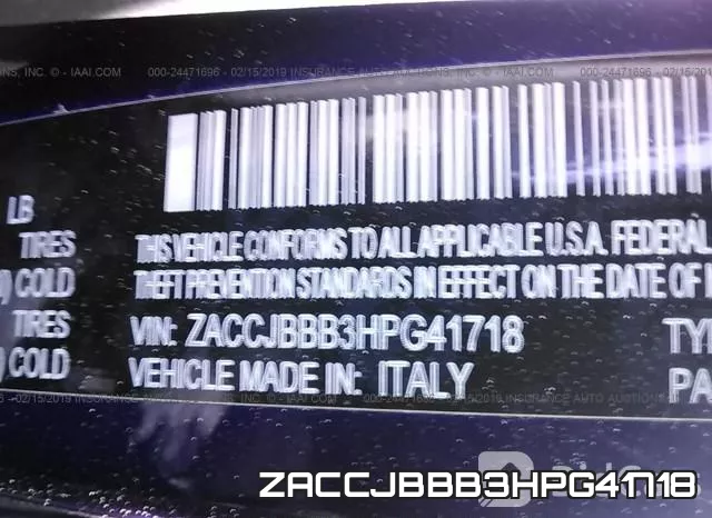 ZACCJBBB3HPG41718 фото 10