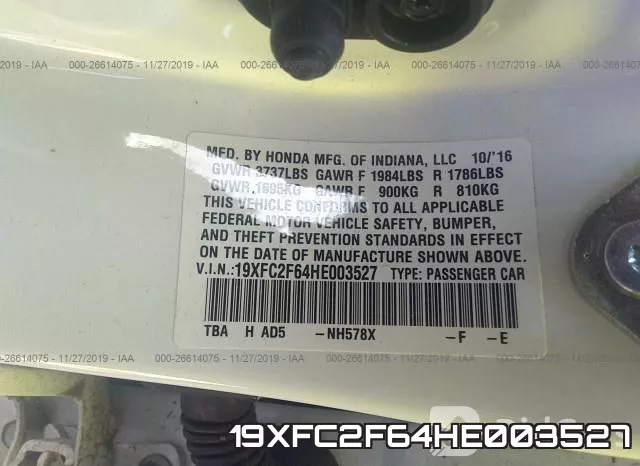 19XFC2F64HE003527 фото 10