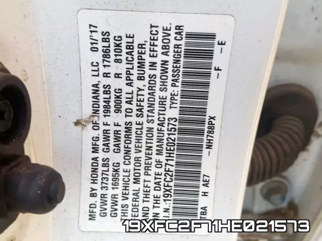 19XFC2F71HE021573 фото 2