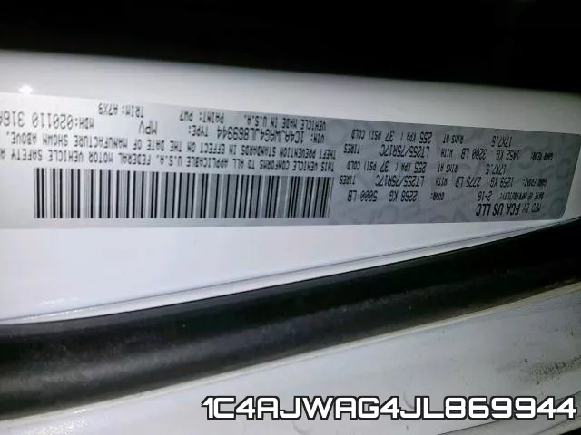 1C4AJWAG4JL869944 фото 2