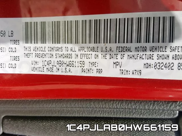 1C4PJLAB0HW661159 фото 2
